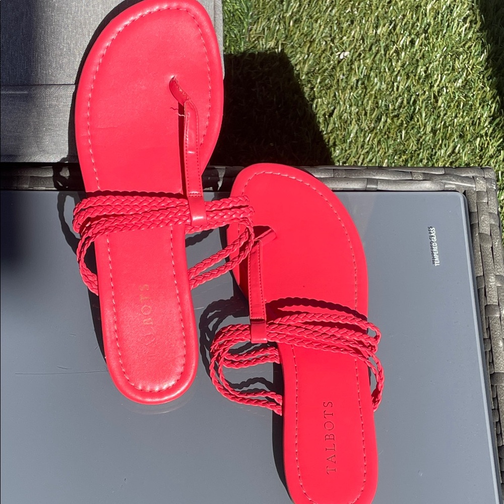 💕Talbots CECE Braided Thong Sandal in Pink Size 8